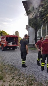 vigili del fuoco in villa Balestrini